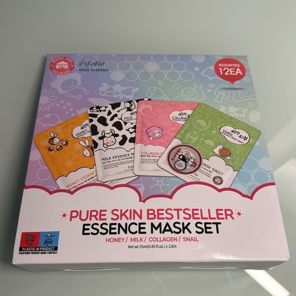 Esfolio Pure Skin Best Seller Essence Mask 12-pack | Made in Korea |‎ NWT
